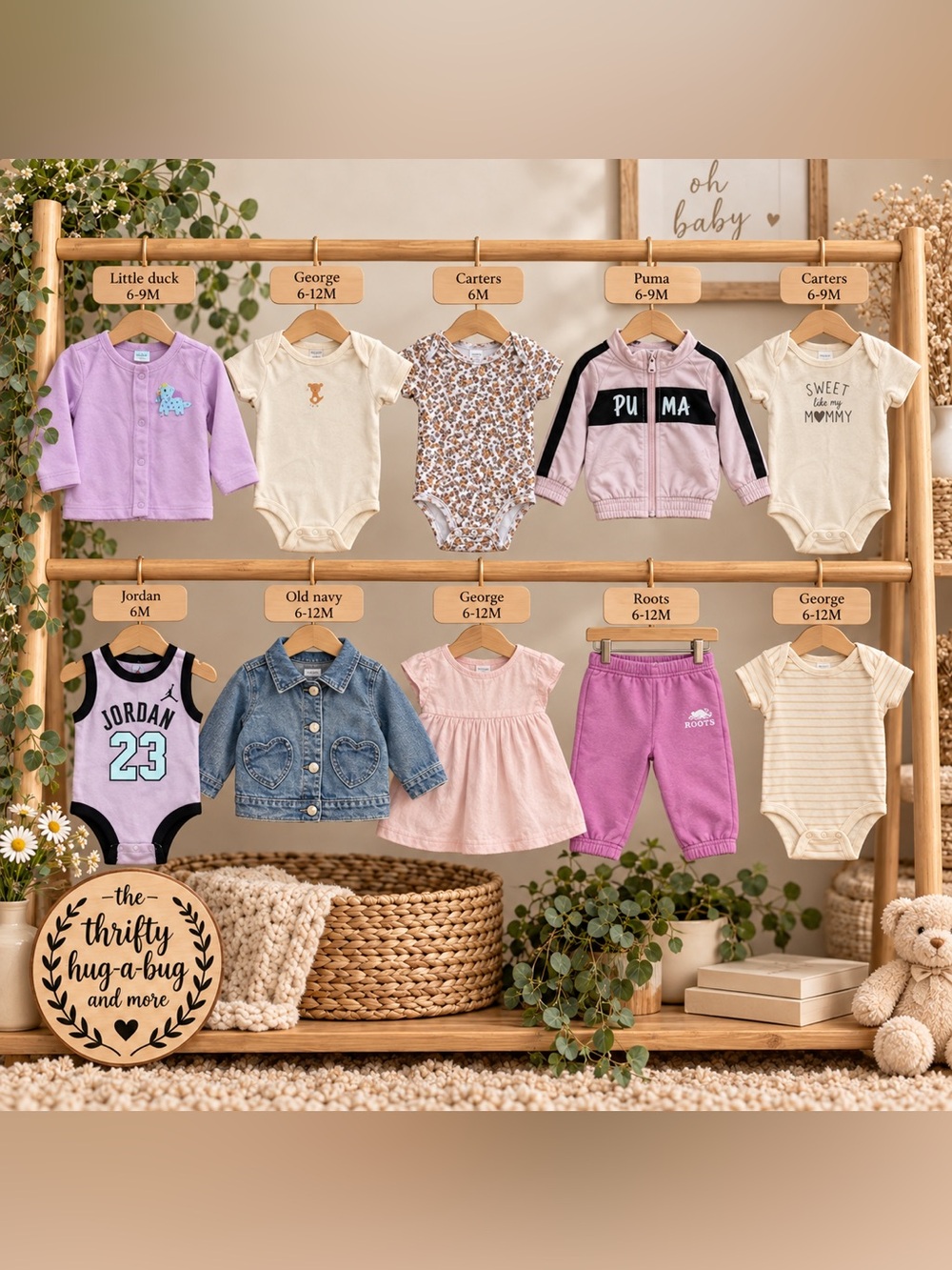Baby Girl 6-12M 10-Piece Bundle | Jordan Puma Roots Old Navy Carter’s.